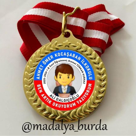 1. sınıflara uygun, yazdırılabilir isimli madalya